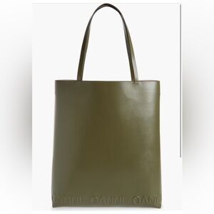 Ganni Olive Green Tote Bag